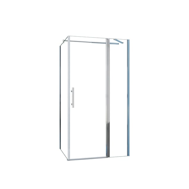 AICA Eckeinstieg Schwingtür B.100xH.195cm Duschtür Seitwand B.70xH.195cm 6mm Klares Nano Beschichtung ESG Stabilisierungsstange 70-120cm