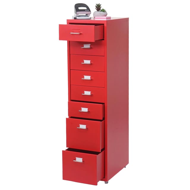 MCW Rollcontainer Preston T851 Rot 8 Schubladen