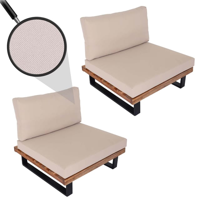 MCW Lounge-Sessel H54 2er-Set Hellbraun Polster Beige