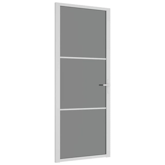 vidaXL Innentür 83x201,5 cm Weiß ESG-Glas und Aluminium 350585