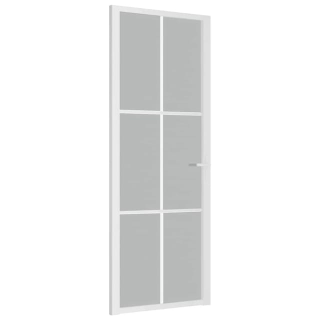 vidaXL Innentür 76x201,5 cm Weiß Mattglas und Aluminium 350580