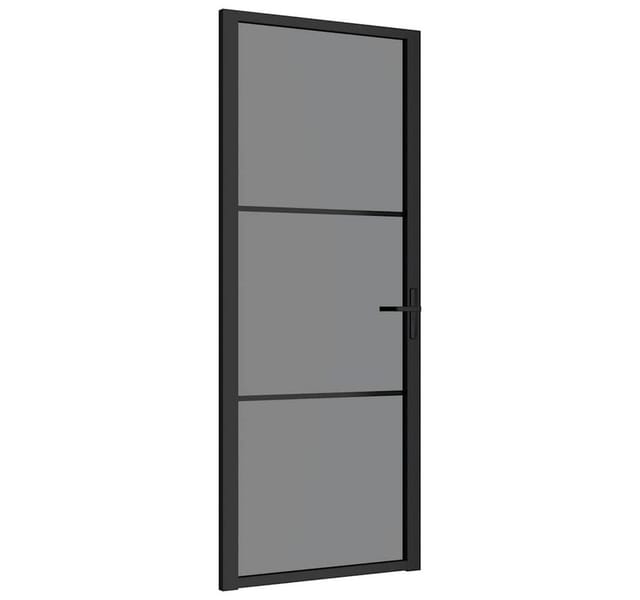 vidaXL Innentür 83x201,5 cm Schwarz ESG-Glas und Aluminium 350561