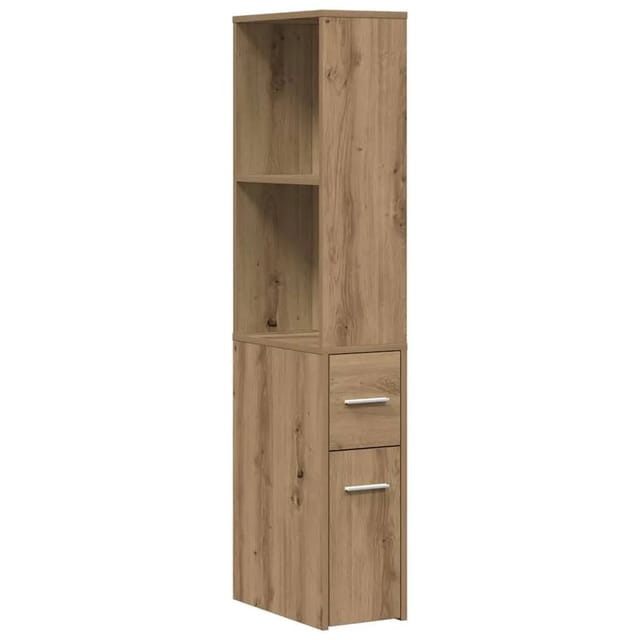 vidaXL Badschrank Schmal mit Rollen Artisan-Eiche Holzwerkstoff 855303