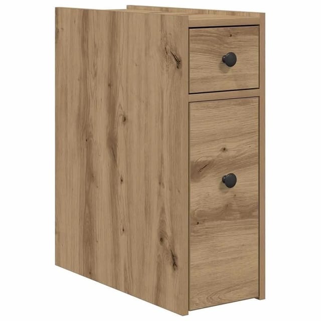 vidaXL Badschrank Schmal mit Rollen Artisan-Eiche Holzwerkstoff 855294