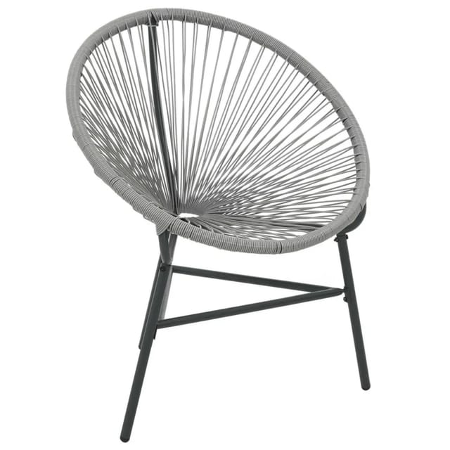 vidaXL Garten-Mondstuhl Poly-Rattan Grau 44481