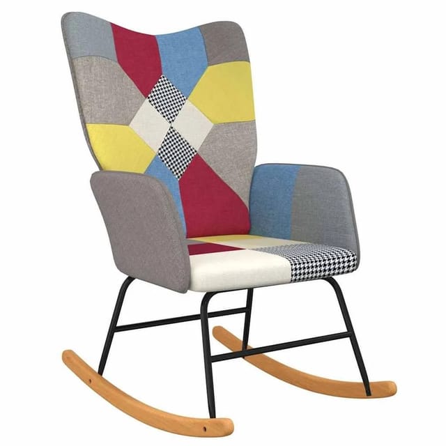 vidaXL Schaukelstuhl Patchwork Stoff 328191