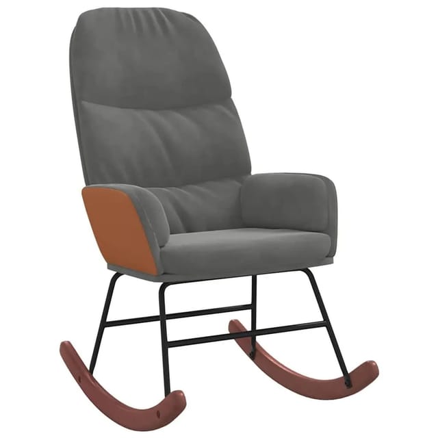 vidaXL Schaukelstuhl Dunkelgrau Samt 4102622