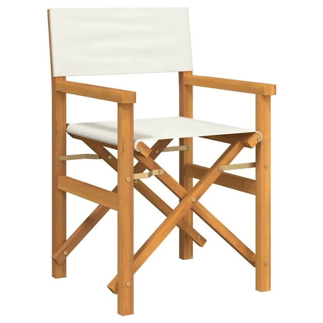 vidaXL Regiestuhl Klappbar Creme Massivholz Teak 4008507