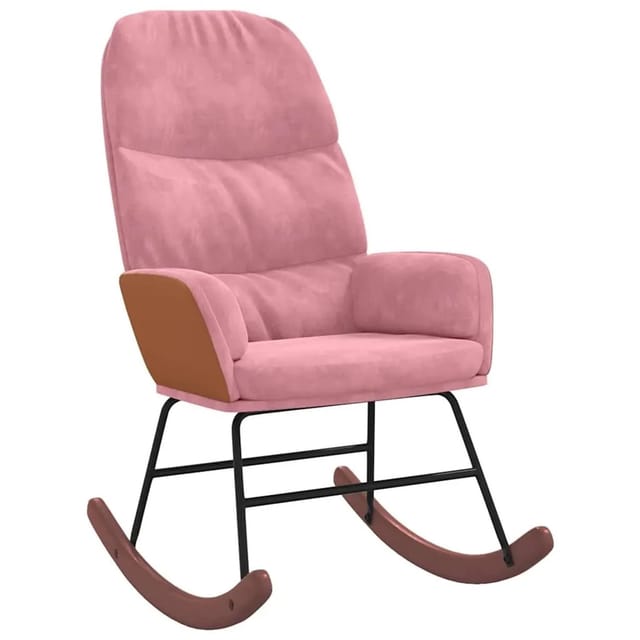 vidaXL Schaukelstuhl Rosa Samt 4102625