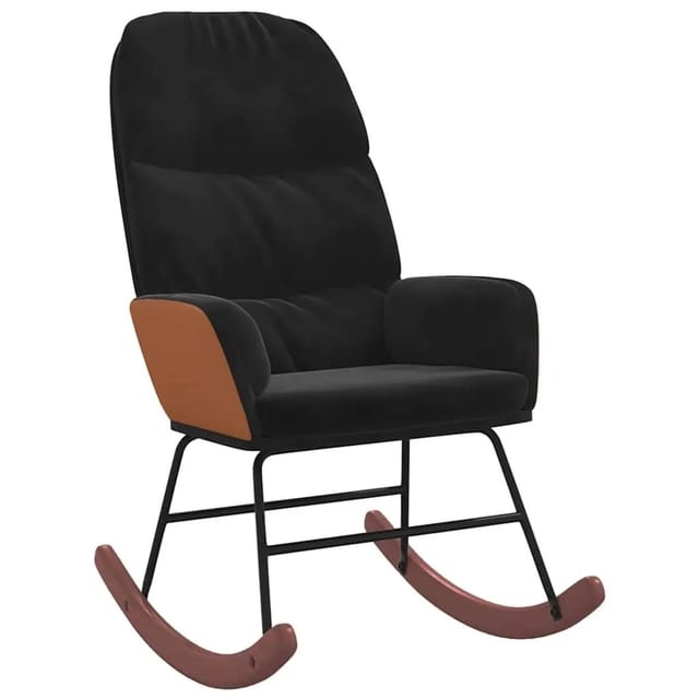 vidaXL Schaukelstuhl Schwarz Samt 4102627