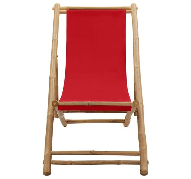 vidaXL Liegestuhl Bambus und Canvas Rot 313020