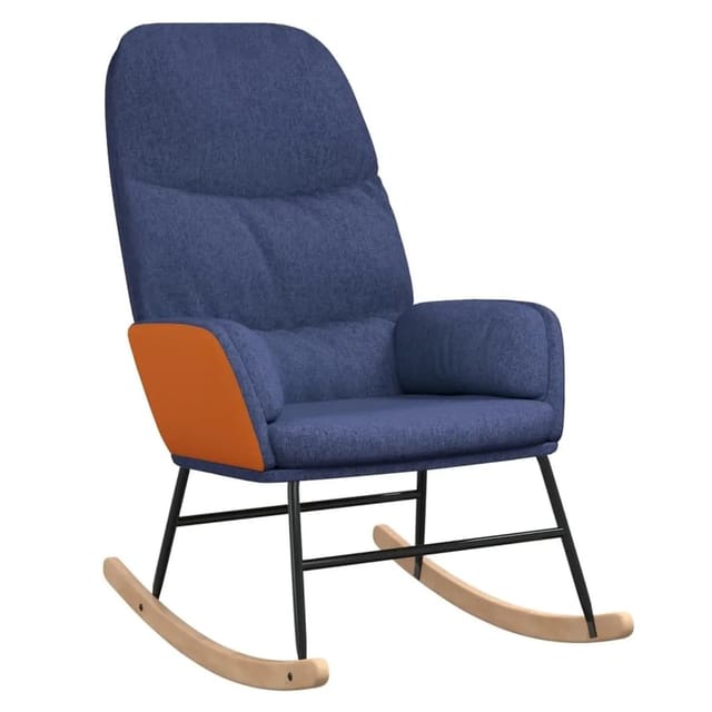 vidaXL Schaukelstuhl Blau Stoff 341046