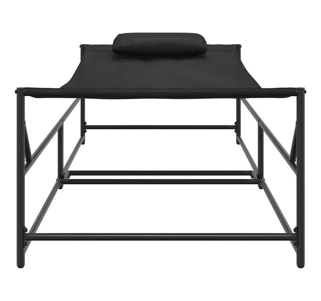 vidaXL Gartenliegestuhl 2 Stk Schwarz Pulverbeschichteter Stahl 42003023