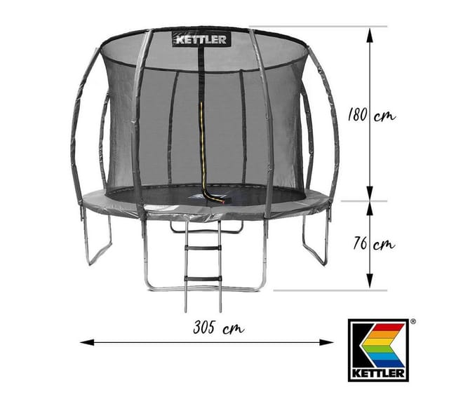Kettler Outdoor Trampolin JUMP 305 cm Grau