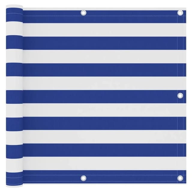 vidaXL Balkon-Sichtschutz Weiß und Blau 90x300 cm Oxford-Gewebe 134916