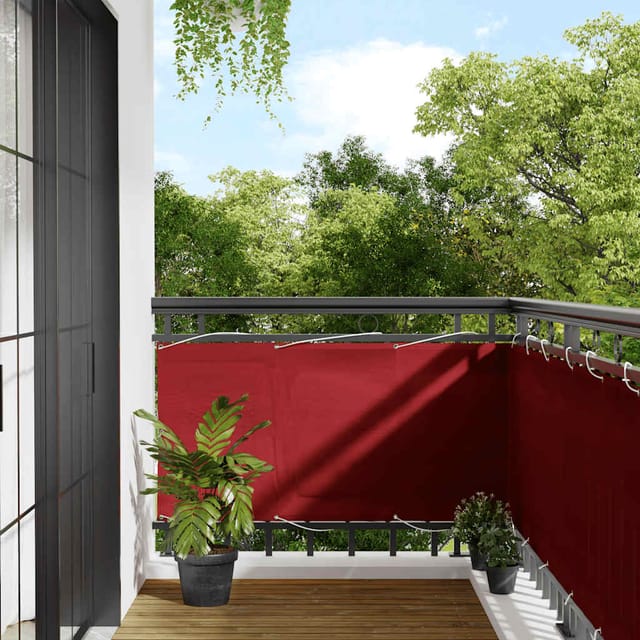 vidaXL Balkon-Sichtschutz Rot 75x1000 cm 100 % Polyester-Oxford 42002131