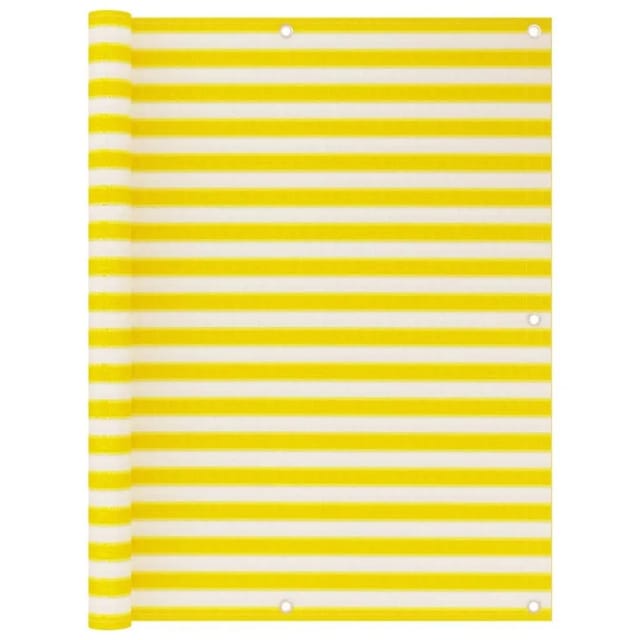 vidaXL Balkon-Sichtschutz Gelb und Weiß 120x600 cm HDPE 310883