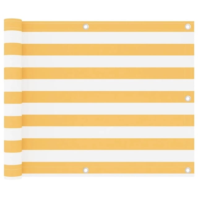 vidaXL Balkon-Sichtschutz Weiß und Gelb 75x400 cm Oxford-Gewebe 134901
