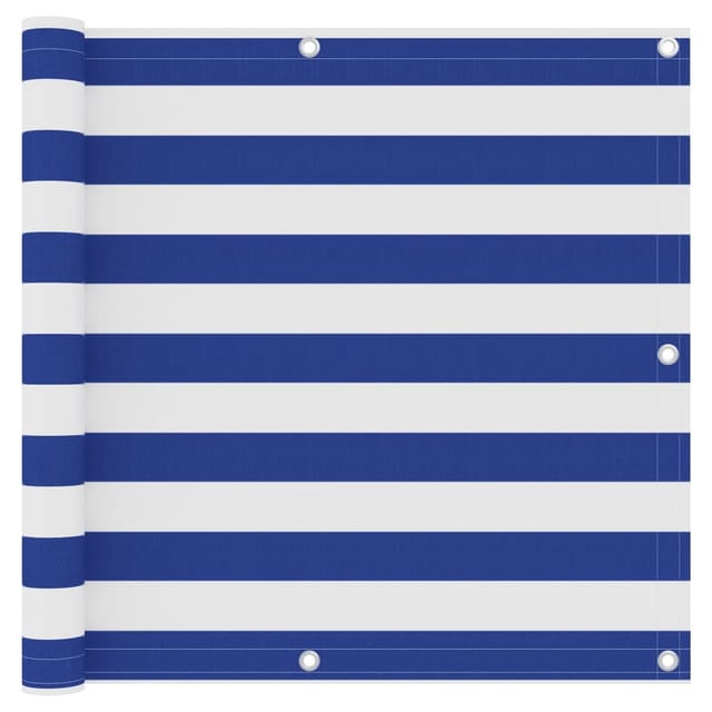 vidaXL Balkon-Sichtschutz Weiß und Blau 90x400 cm Oxford-Gewebe 134917