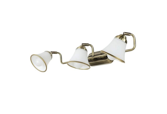 EASYLIGHT Wandspot 3-Flammig E14 67 cm breit Schwenkbar Jugendstil in Bronze aus Metall Glas