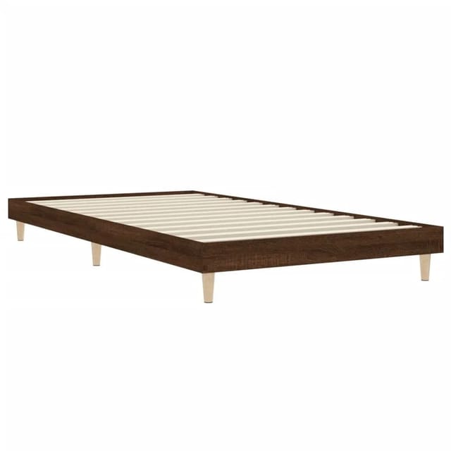 vidaXL Bettgestell Ohne Matratze Braun Eiche 90x200 cm Holzwerkstoff 832068