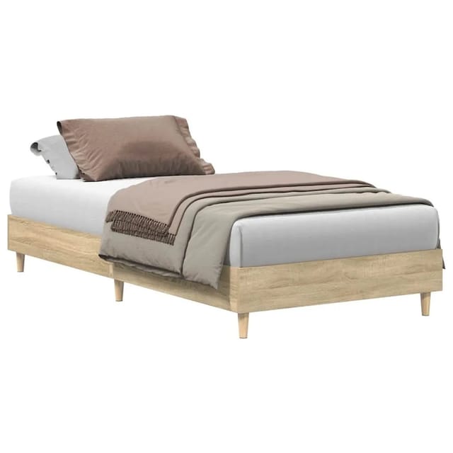 vidaXL Bettgestell Ohne Matratze Sonoma-Eiche 90x200 cm Holzwerkstoff 861050