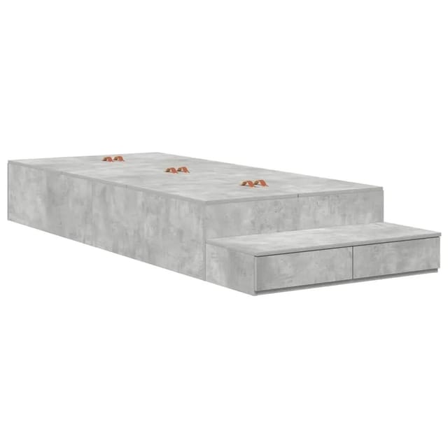 vidaXL Aufbewahrungsbettgestell Beton Grau 100 cm Holzwerkstoff 3335616