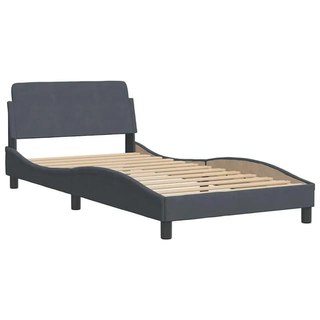 vidaXL Bettgestell Dunkelgrau 100x200 cm Samt 373133