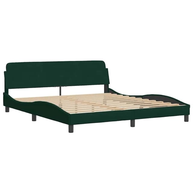vidaXL Bettgestell Dunkelgrün 180x200 cm Samt 373235