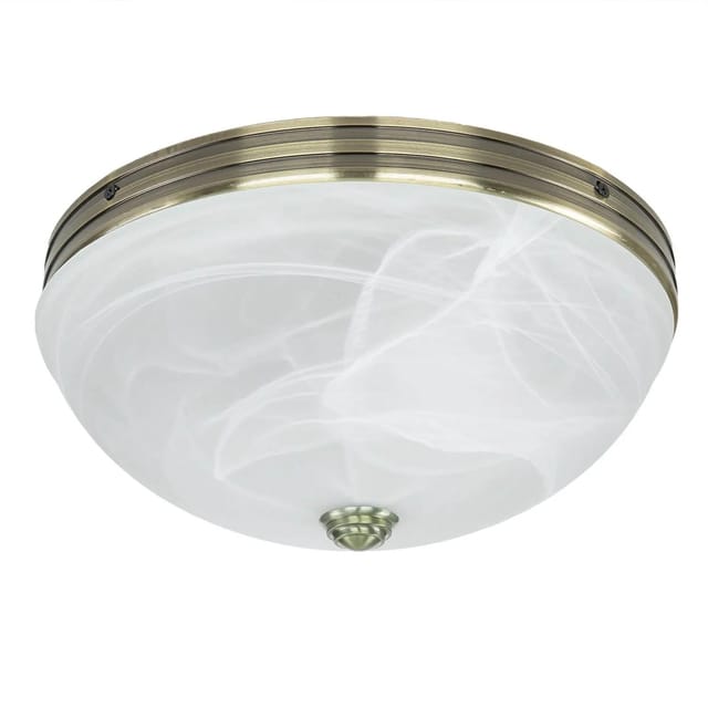 EASYLIGHT Deckenleuchte Metall Glas Ø 31 cm Rund In Bronze Weiß E27 2-Flammig