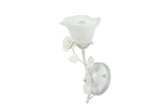 EASYLIGHT Wandlampe Metall Glas Creme Weiß E14 Shabby Chic