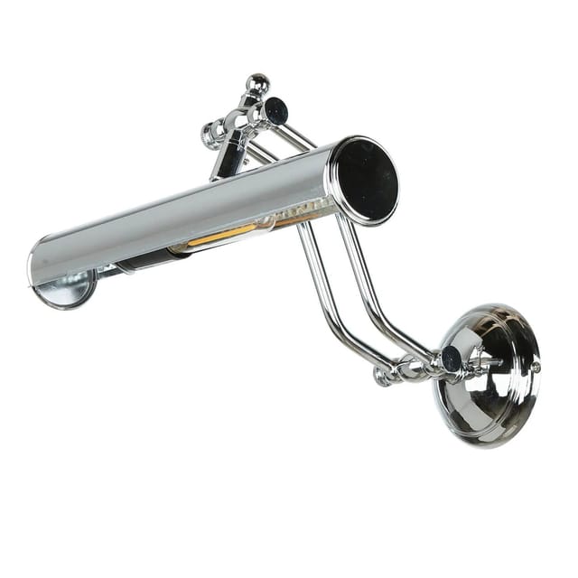 Licht-Erlebnisse Bilderleuchte Echt-Messing E14 30 cm Breit Schwenkarm In Silber