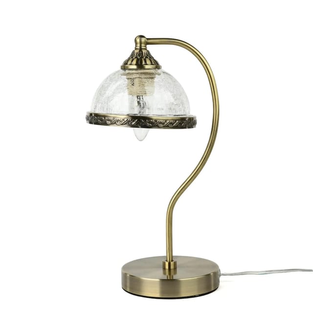 EASYLIGHT Tischlampee Glas Metall 35 cm Jugendstil E14 In Messing