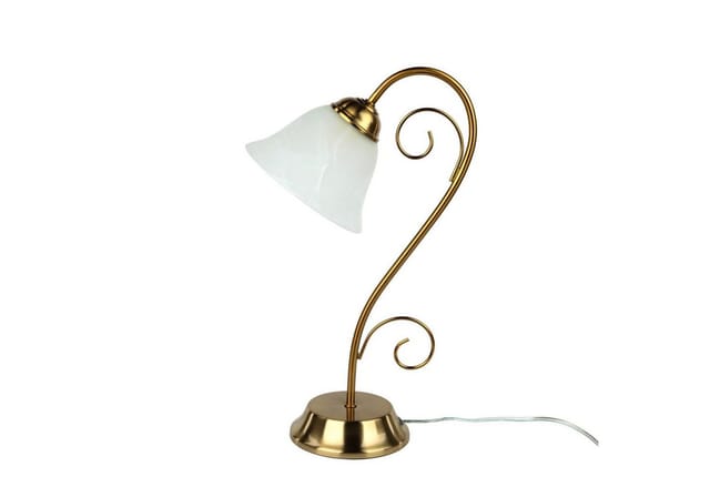 EASYLIGHT Tischlampe Rustikal 43 cm E14 Glas Metall in Messing Athen