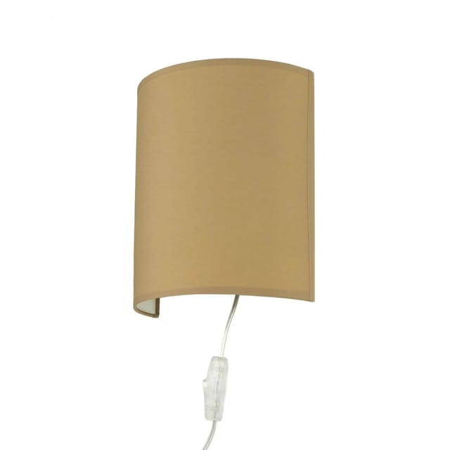 Licht-Erlebnisse Wandleuchte Mit Stecker Kabel 23 cm Hoch Metall Stoff E27 Up Down