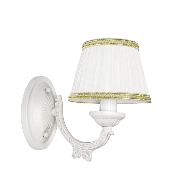 EASYLIGHT Wandleuchte Stoff Metall E14 35 cm Hoch Shabby Weiß Klassisch