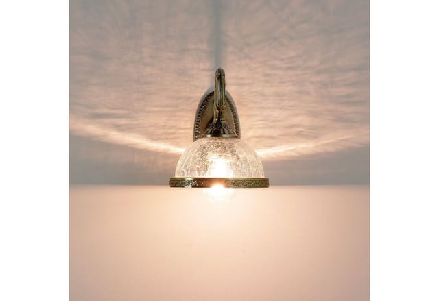 EASYLIGHT Wandleuchte Glas Metall E14 21 cm Hoch In Messing Jugendstil