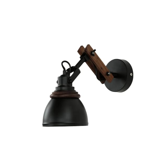 EASYLIGHT Wandleuchte Schwenkarm Schwarz Natur E14 Retro Design