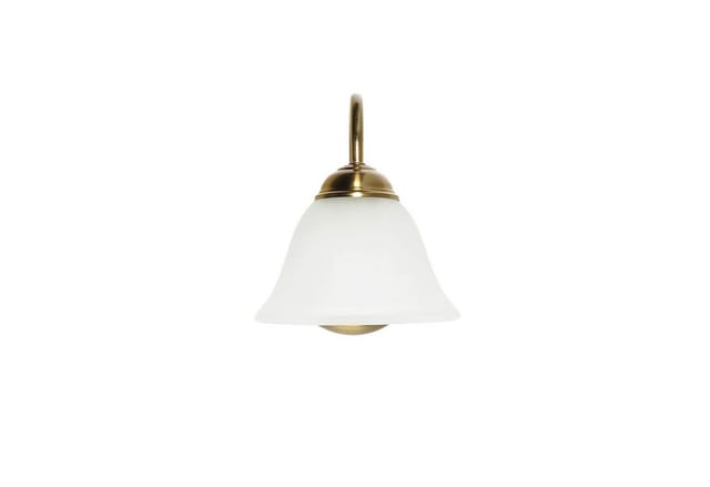 EASYLIGHT Wandleuchte Metall Glas E14 18 cm Hoch In Messing Weiß Rustikal