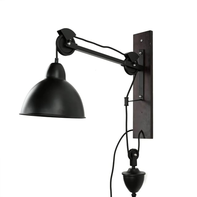 EASYLIGHT Wandleuchte Mit Stecker Und Kabel Holz Metall E14 Industrial