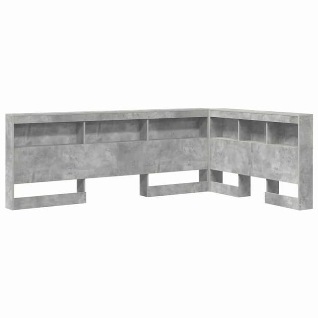 vidaXL Aufbewahrungskopfteil mit Regal Beton Grau 120 cm Holzwerkstoff 3335536