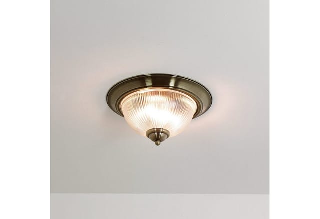 EASYLIGHT Deckenleuchte Rund Ø 31 cm IP44 Metall Glas 2x E14 Jugendstil