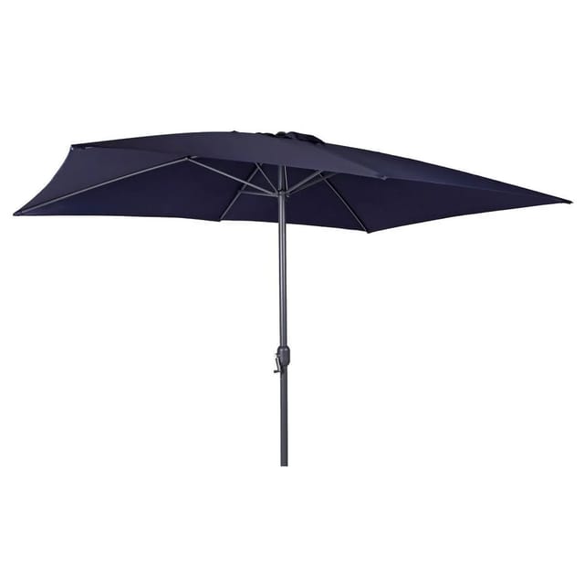 Lex Alu Sonnenschirm 300x200 cm UV30+ Rechteckig Kurbelschirm Gartenschirm Blau