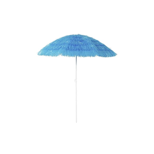 Lex Hawaii Sonnenschirm Bastschirm Ø 160 cm UV30+ Strandschirm Knickschirm Blau