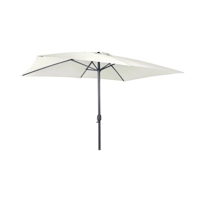 Lex Alu Sonnenschirm 300x200 cm UV30+ Rechteckig Kurbelschirm Gartenschirm Beige