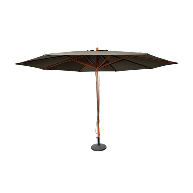 Lex Sonnenschirm Ø 4m Schirm Marktschirm Gartenschirm Holzgestell UV15 Steingrau
