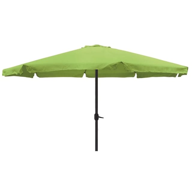 Lex XXL Alu Sonnenschirm Ø 4m Kurbelschirm Gartenschirm Marktschirm Krempe Lime Grün
