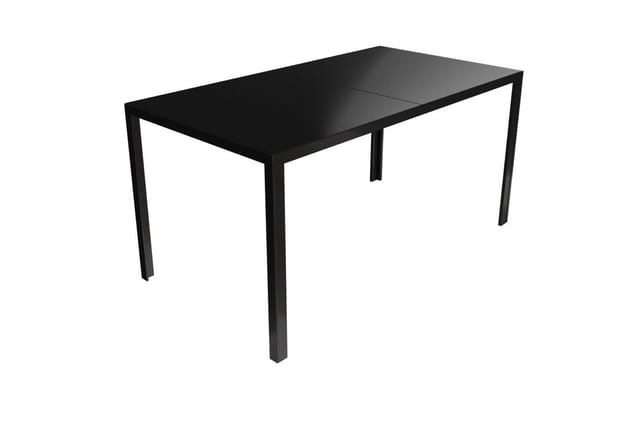 Mojawo 5tlg Outdoormöbel Set Gartenmöbel Gartengarnitur Glastisch Gartentisch 180x90cm 4 Sessel Schwarz