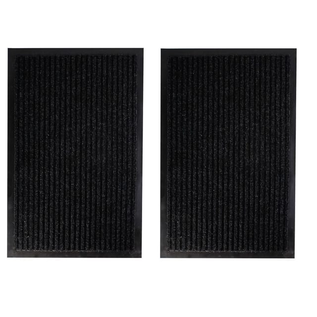 Mojawo 2 Stück Schmutzfangmatte Eingangsmatte 40x60cm Schwarz Türmatte Fußmatte Doppelpack