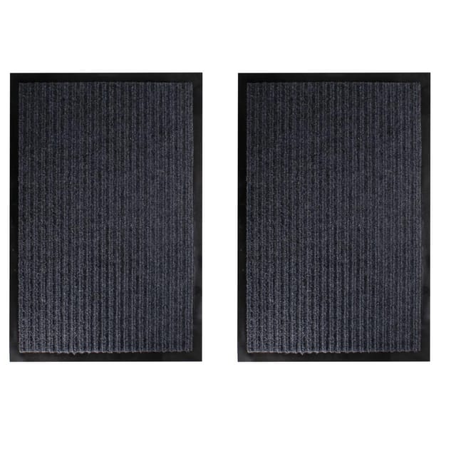 Mojawo 2 Stück Schmutzfangmatte Eingangsmatte 40x60cm Grau Türmatte Fußmatte Doppelpack